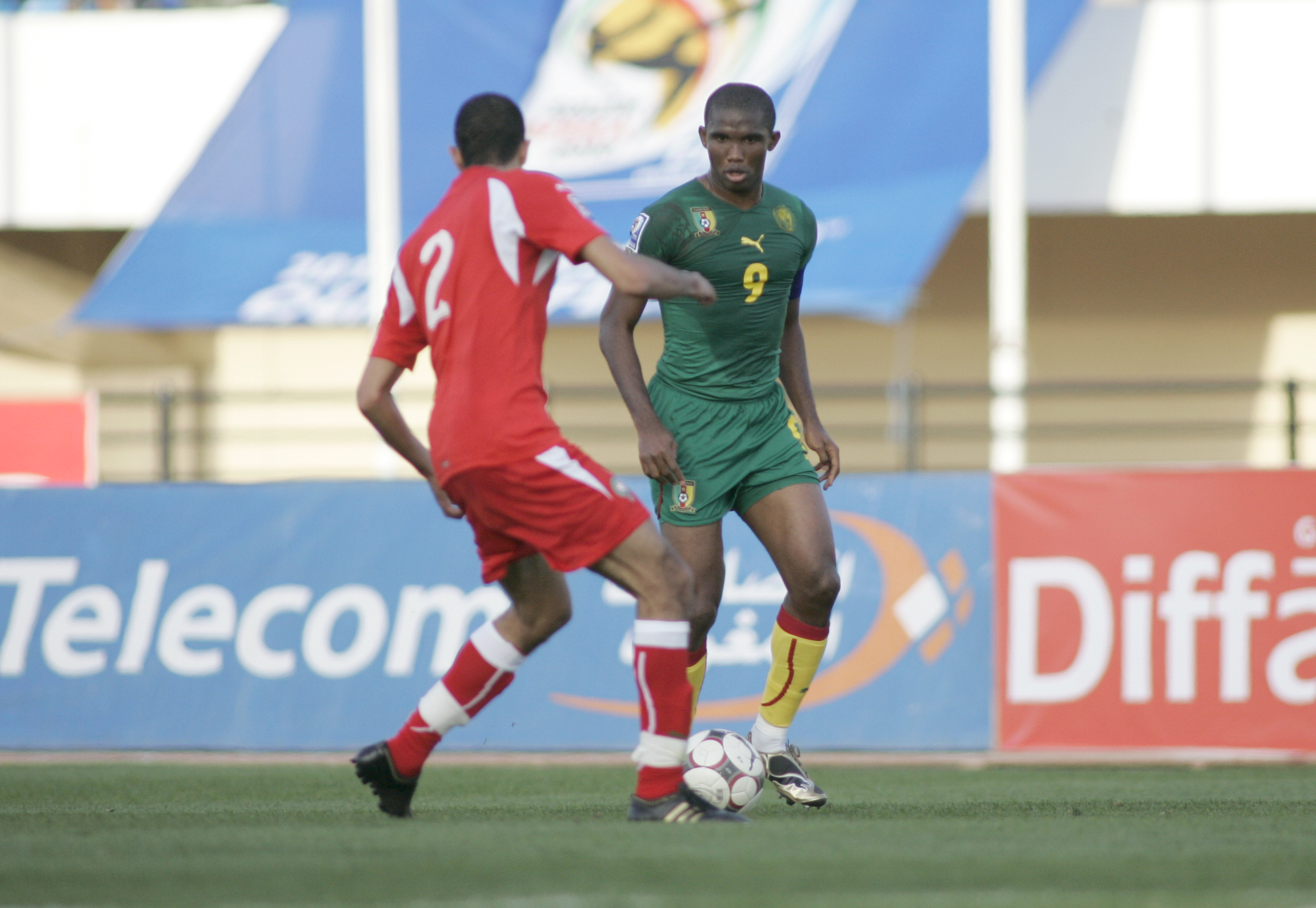 Samuel Eto'o avec les Lions Indomptables contre le Maroc